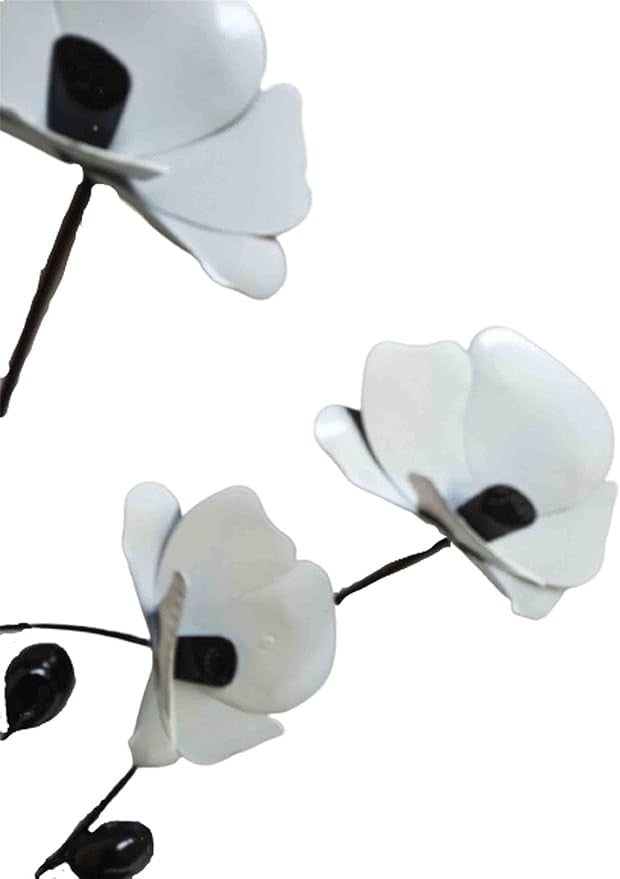 White Poppy Metal Wall Art Flower Garden Home Wall Sculpture