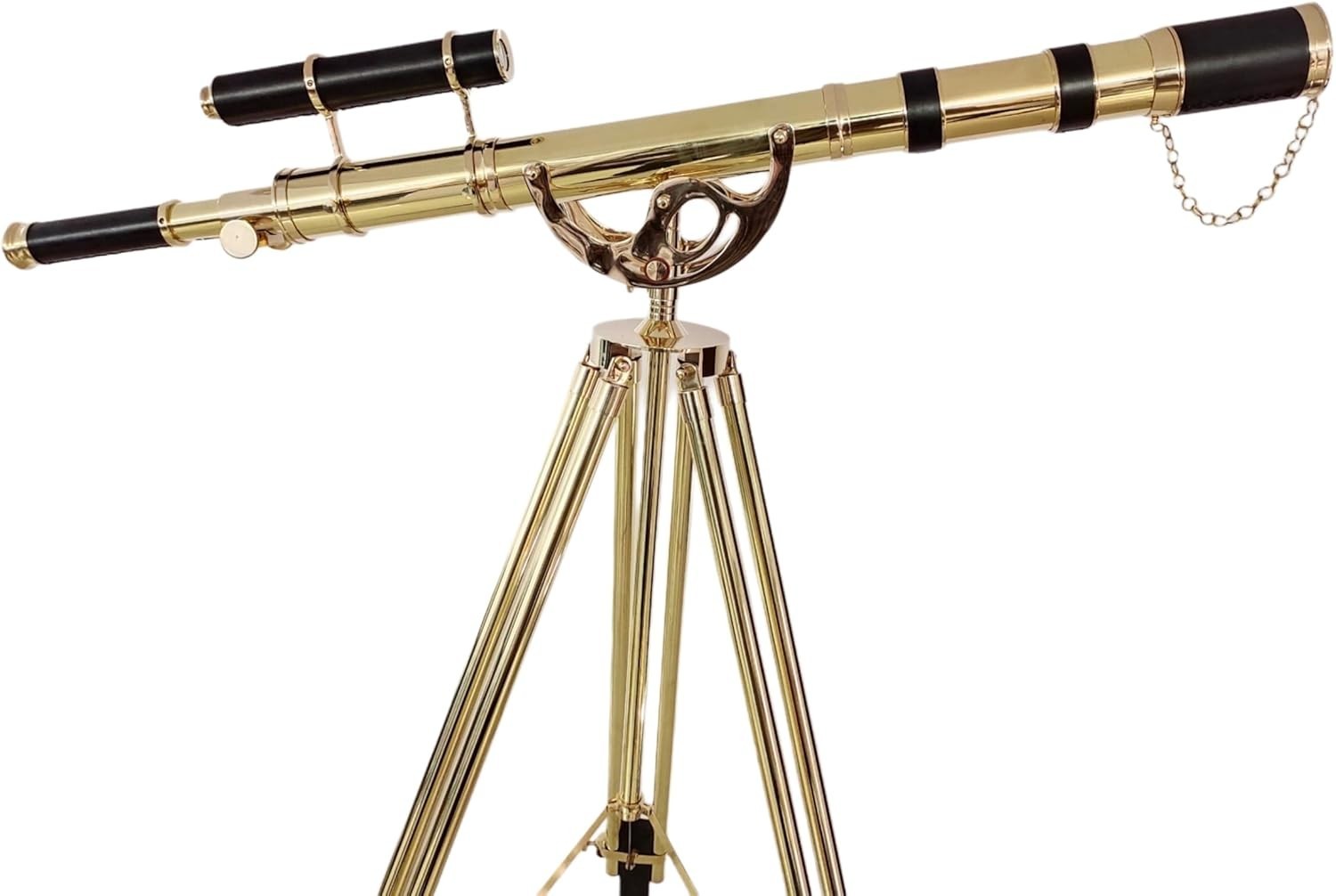 Brass Floor Telescope 65" Nautical Decor Tripod Stand Shiny Brass Finish