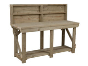 10ft Heavy Duty Workbench with Back Panel Pressure Treated Indoor/Outdoor Table