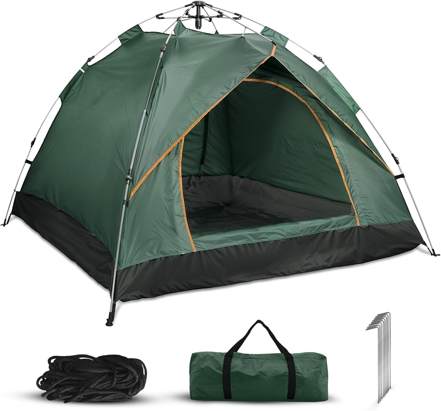 Green Qisan 3-4 Person Hydraulic Dome Camping Tent – Quick Setup