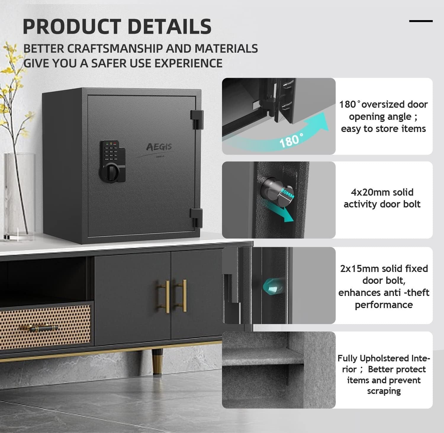 2.6 Cu Ft Fireproof Safe Box Digital Keypad Cash Document Security