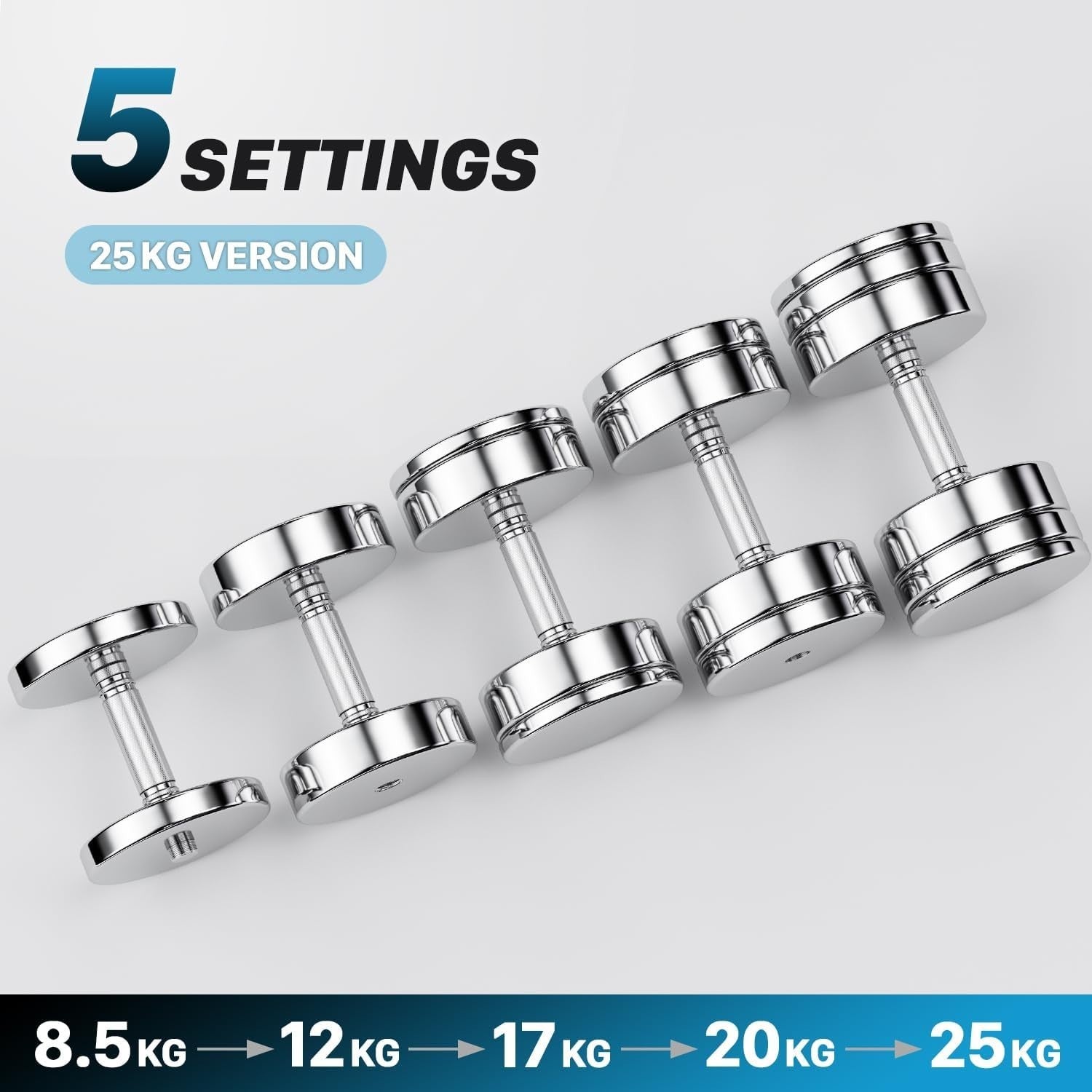 Compact Steel Adjustable Dumbbell Foam Grip Space-Saving Home Gym