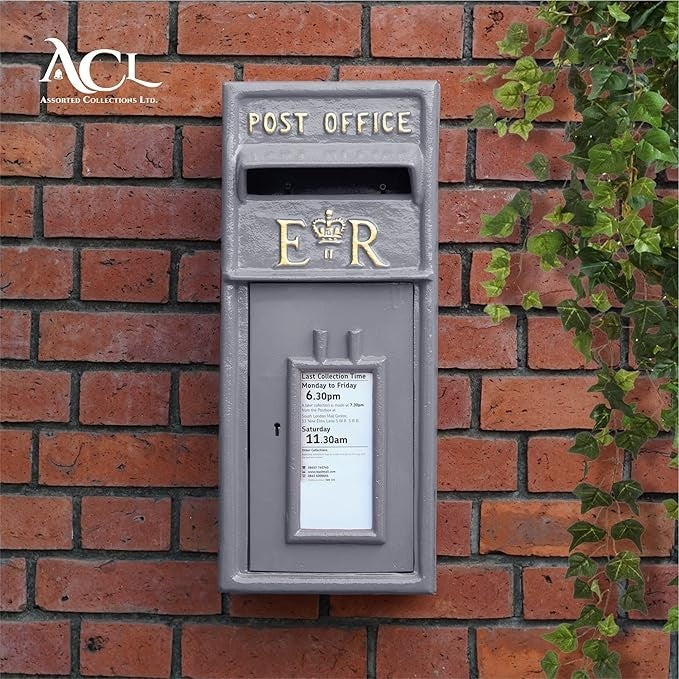 Lockable Cast Iron Wall Mount Mailbox – Weatherproof Post Box for Parcels