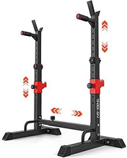 Heavy Duty Adjustable Squat Rack & Barbell Stand Dip Station Home Gym