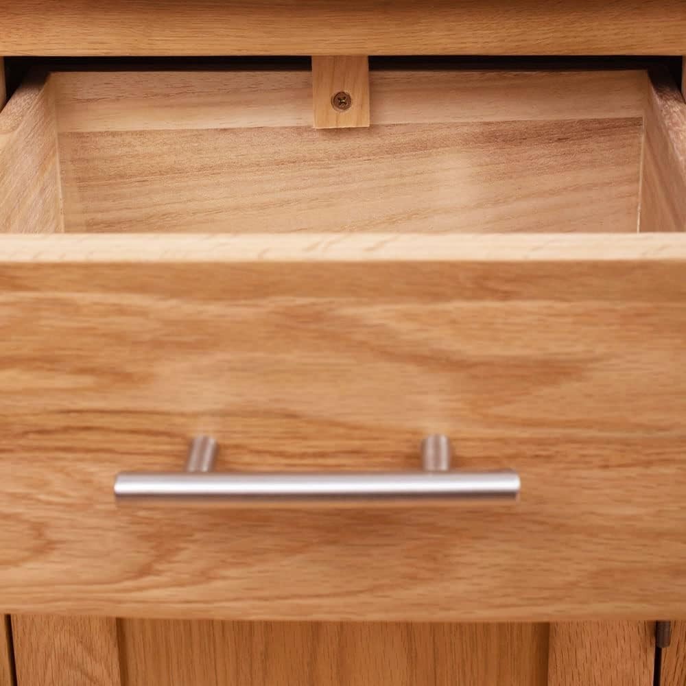 Compact Rustic Oak Sideboard Cabinet – 2 Drawers, 2 Doors, Solid Wood – 75cm