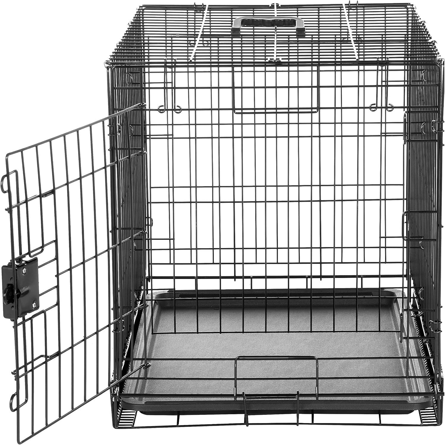 Foldable Medium Metal Dog Crate Cage with Tray – Secure Indoor Kennel 76cm