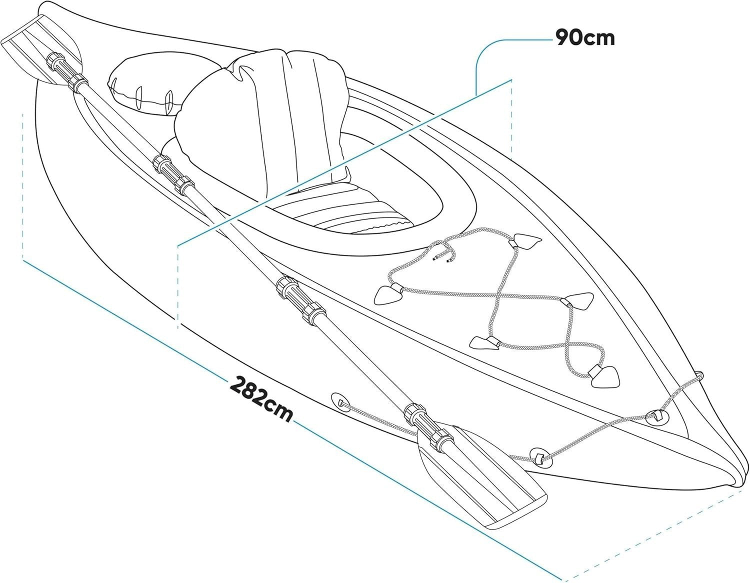 1 Person Inflatable Kayak Canoe w/ Paddle Pump Portable Boat