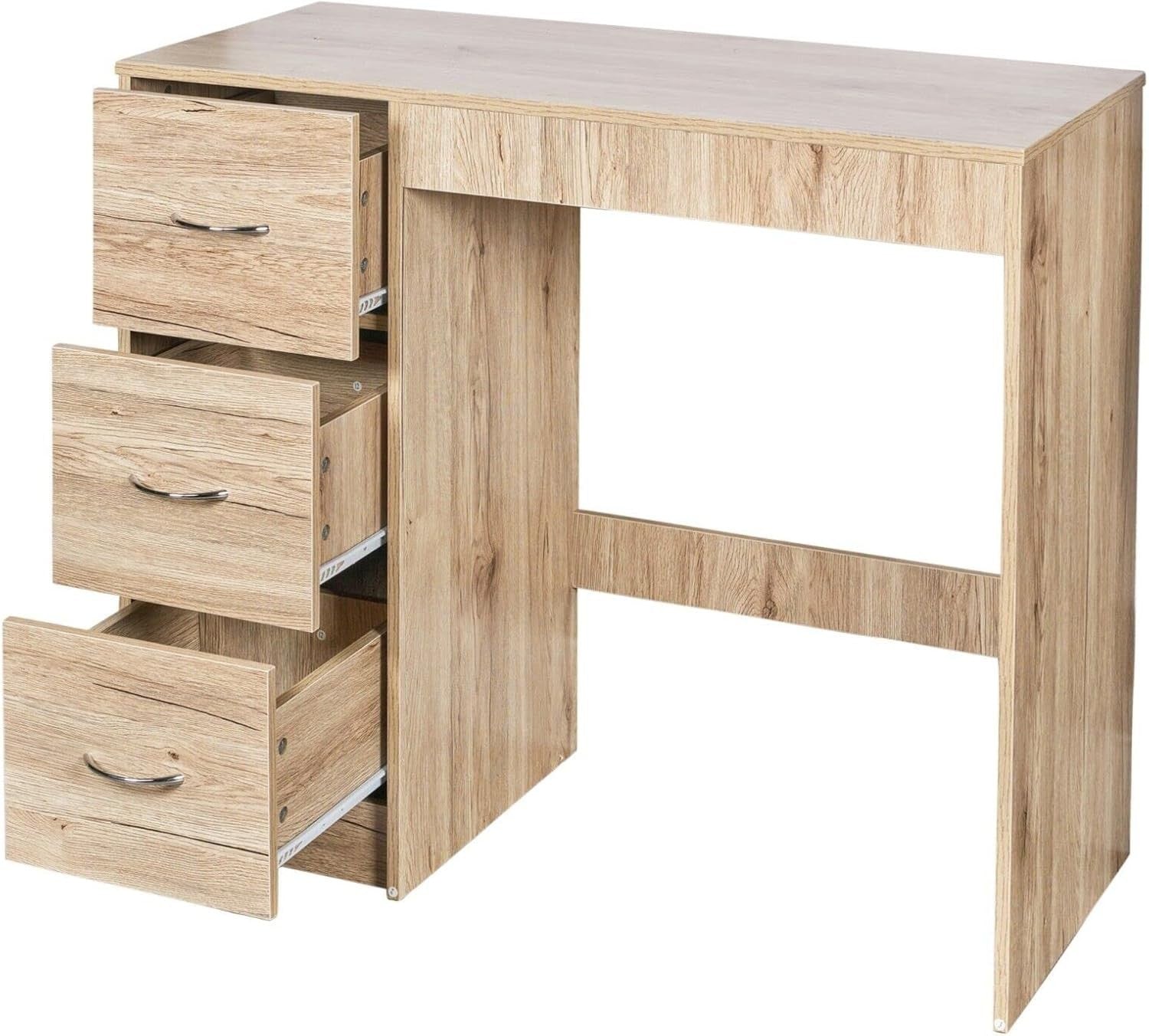 3 Drawer Chest of Drawers Oak Wood Bedroom Storage Cabinet Sturdy Flat Pack