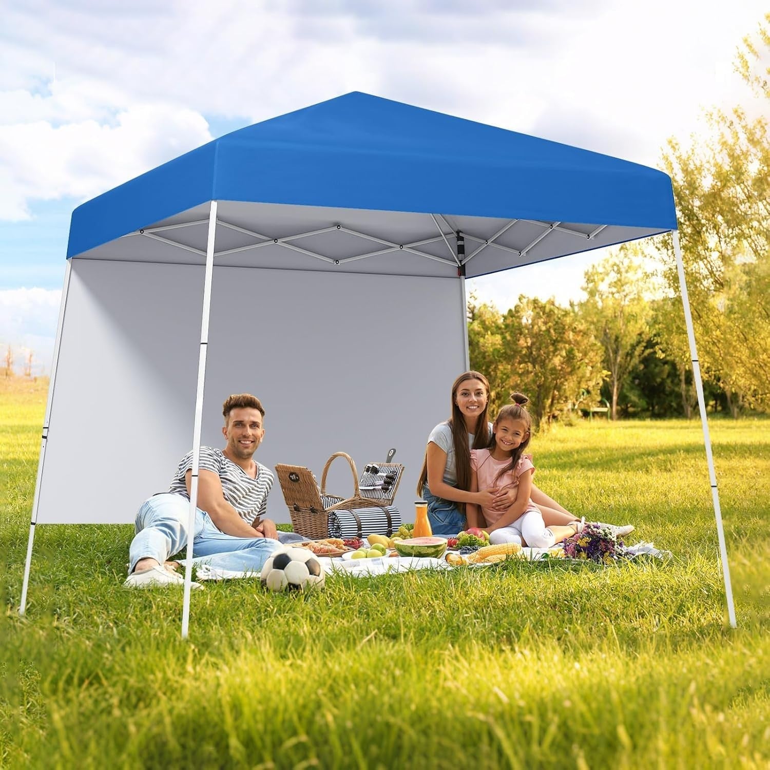3x3M Blue Pop-Up Canopy Tent UPF50+ Sunshade Outdoor Party Gazebo