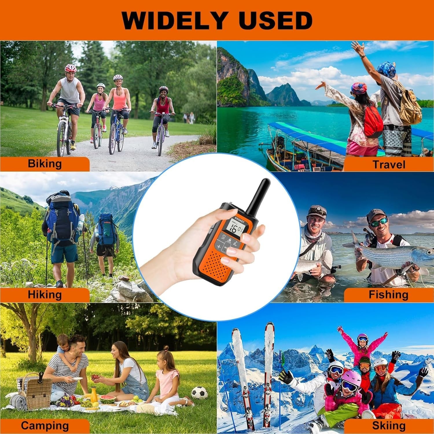 Rechargeable Walkie Talkies 3 Pack Long Range 5KM VOX 16 Channel Radio