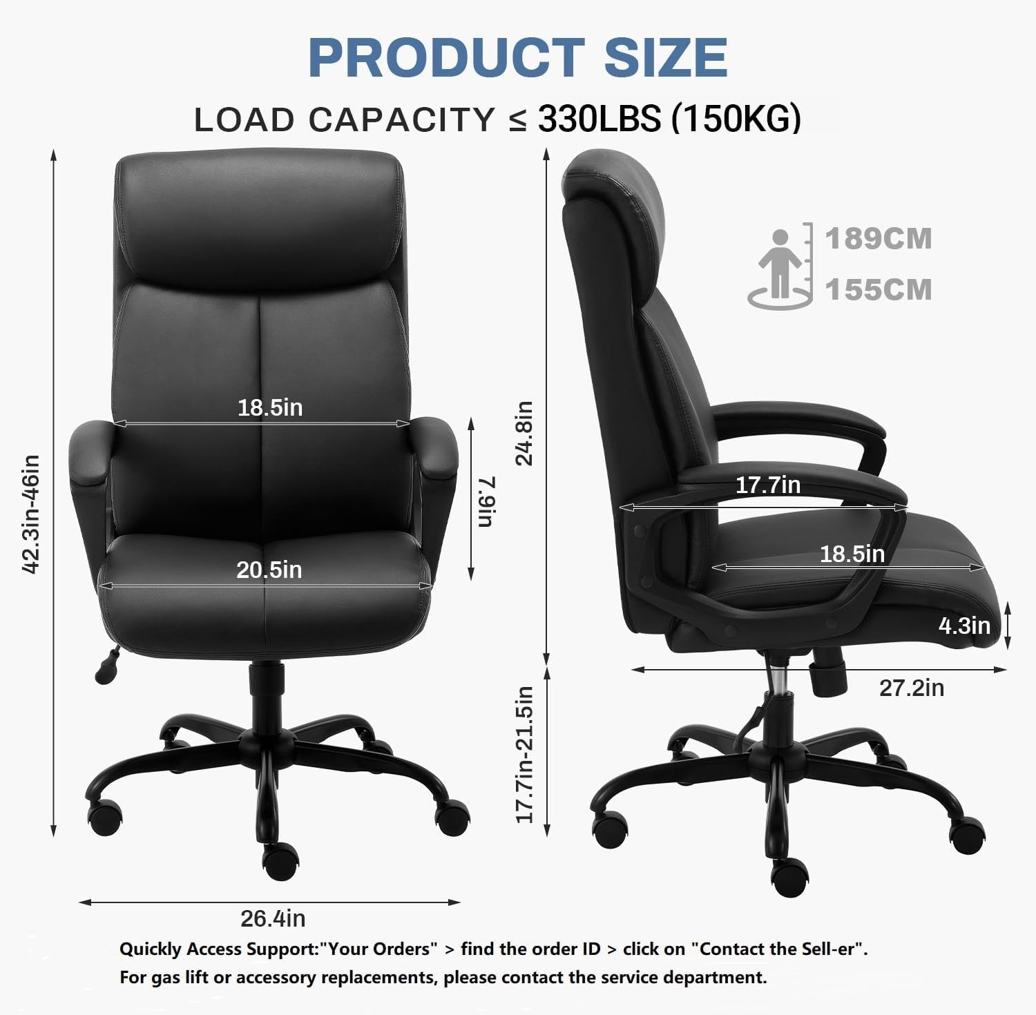Ergonomic Office Chair Computer Desk Executive Swivel PC Gaming Leather Tilt Loc