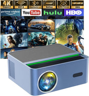 4K Smart Mini Projector 1080P 26000 Lumen WiFi 6 Bluetooth Auto Keystone