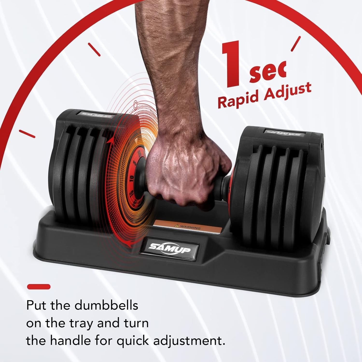 5-in-1 Adjustable Dumbbells Pair 5–25LB Quick Dial Non-Slip Home Gym