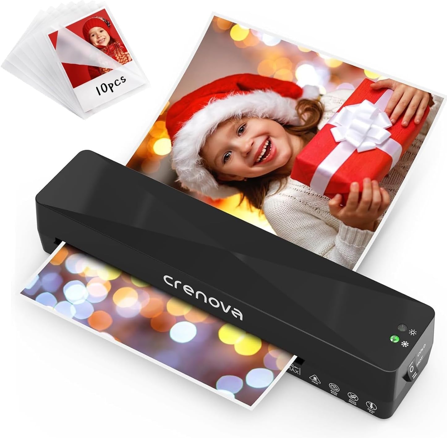 A4 Laminator Machine Hot Cold Fast Warm Up Anti Jam + Pouches