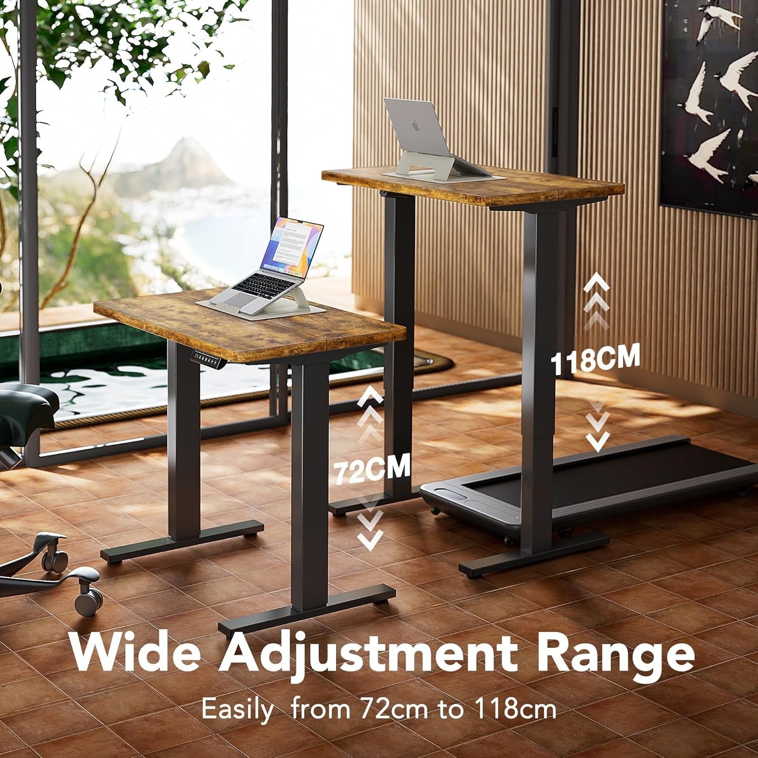 Electric Standing Desk Height Adjustable Sit Stand Home Table 80x48cm