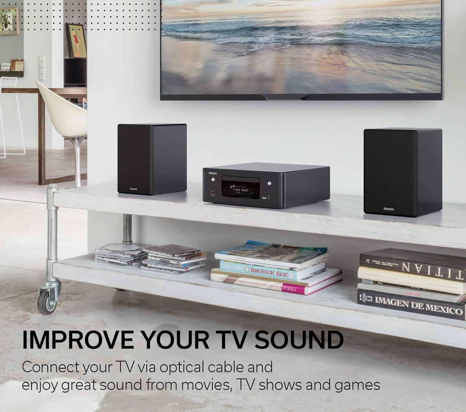 Compact HiFi System CD Player Bluetooth TV Sound Multiroom Smart Voice Control