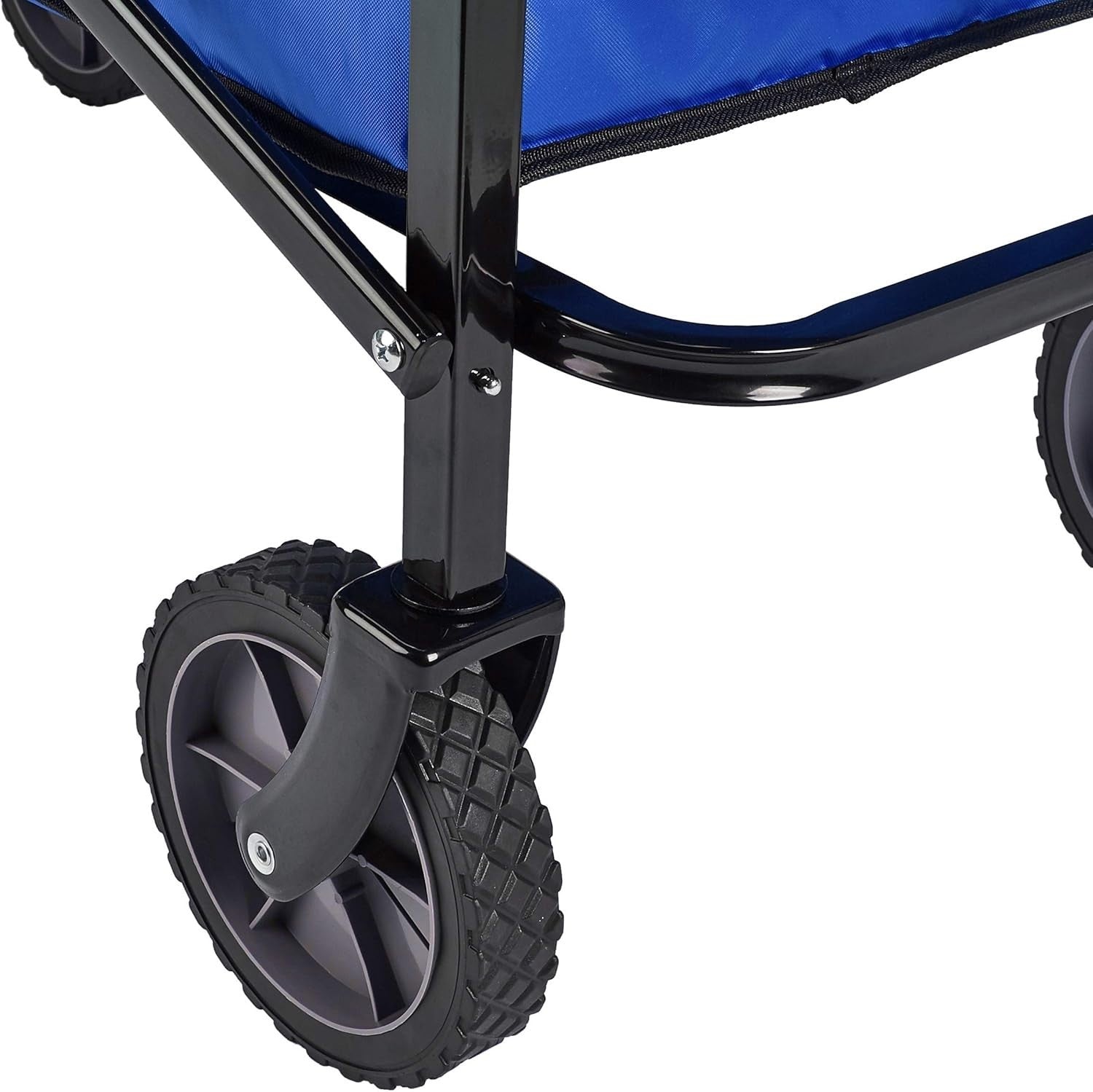 Collapsible Garden Wagon Foldable Utility Cart Adjustable Height 120kg Blue