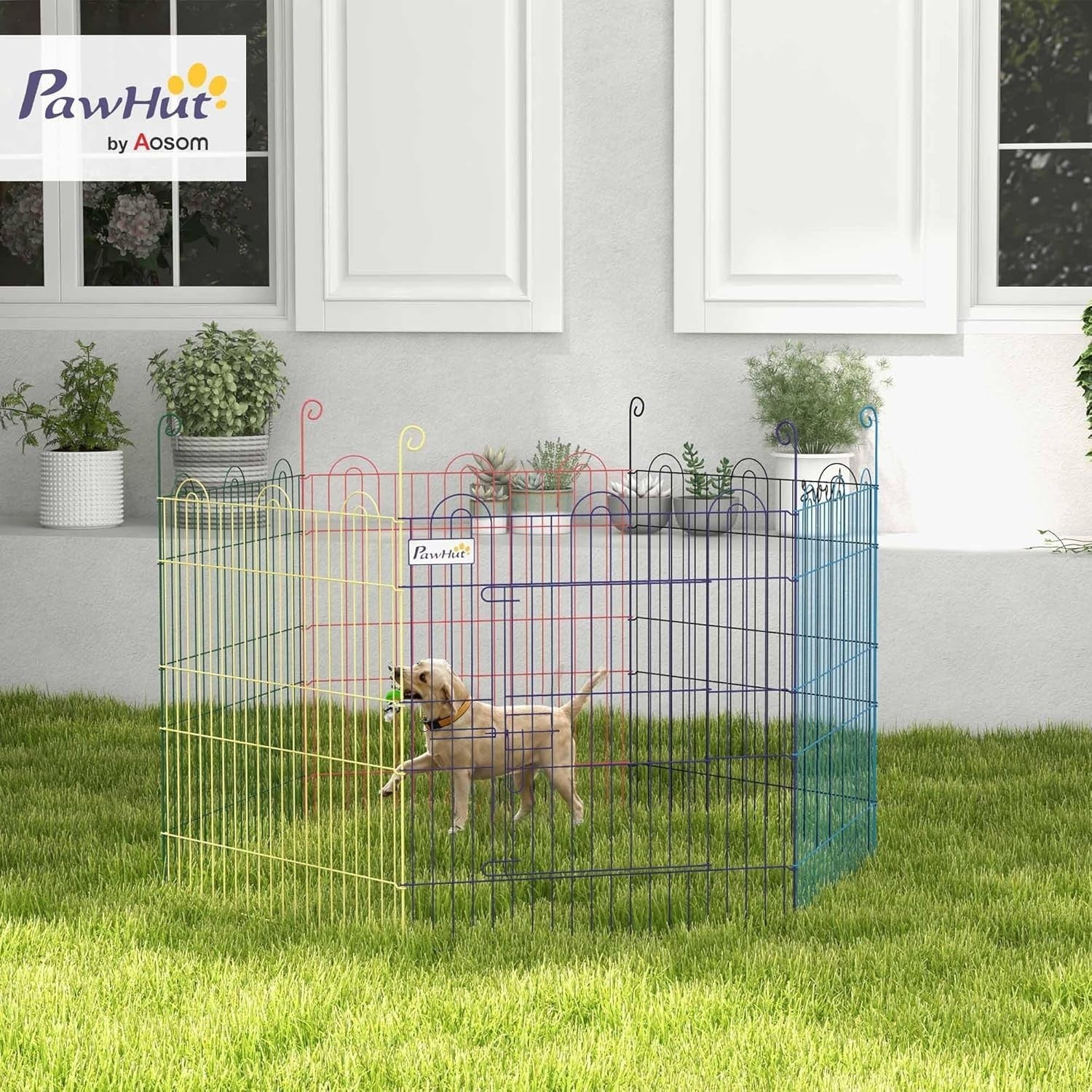Metal Dog Puppy Playpen Crate Pen Fence 120cm x 60cm Indoor Outdoor Run