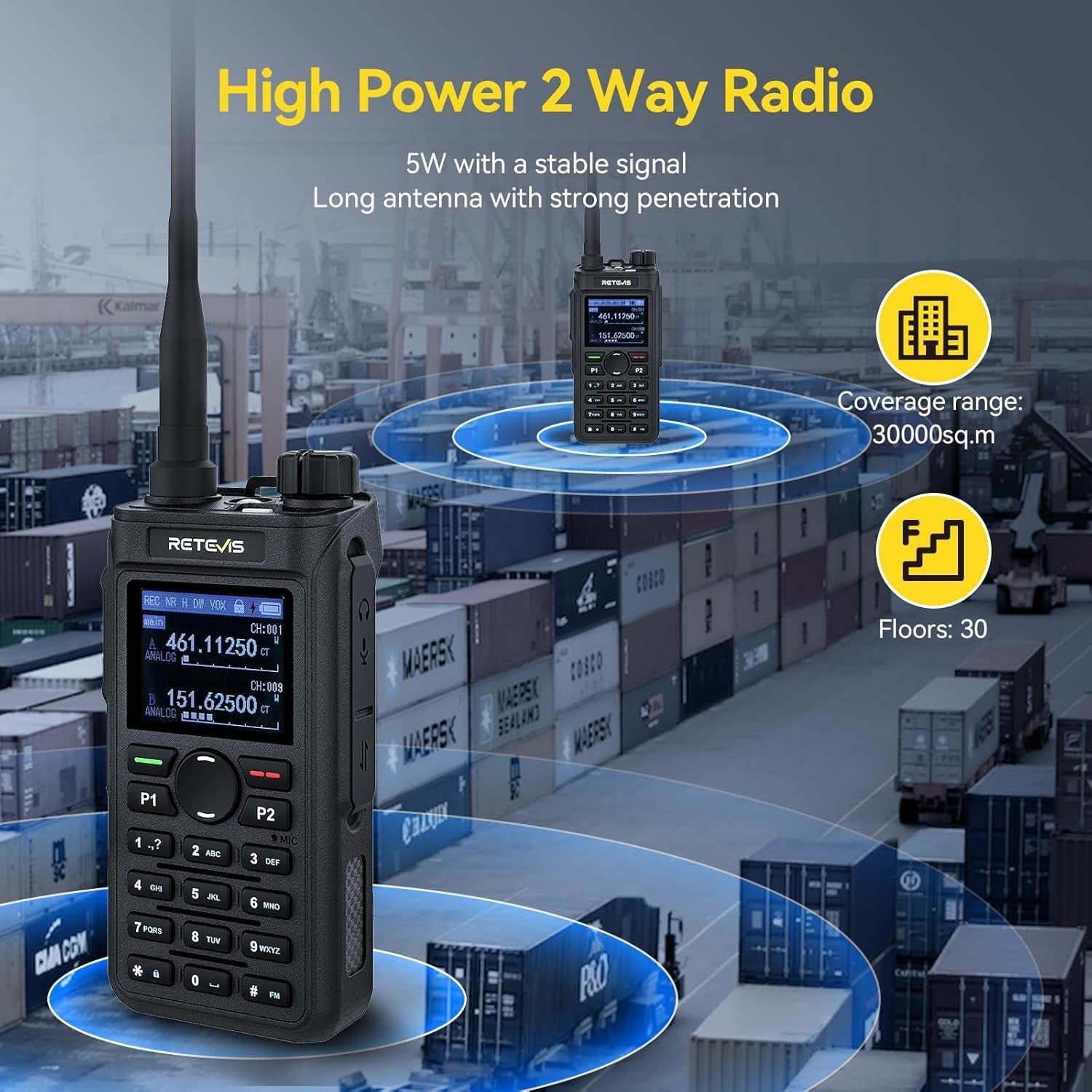 Dual Band Walkie Talkies 4 Pack Long Range 2000mAh Type-C Group Call