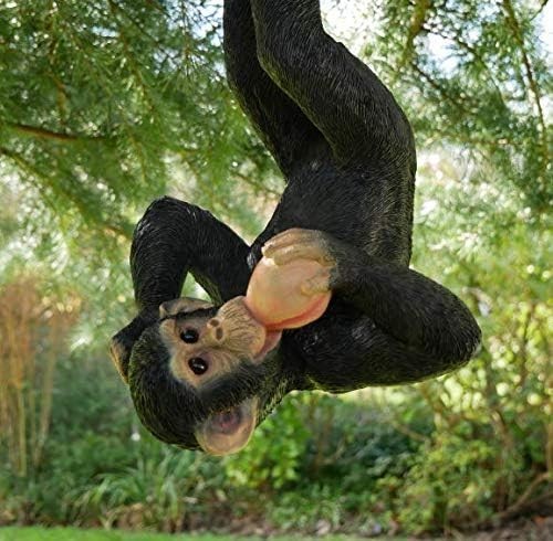 Hanging Climbing Monkey Garden Ornament Resin Statue Outdoor Tree Decor 70cm