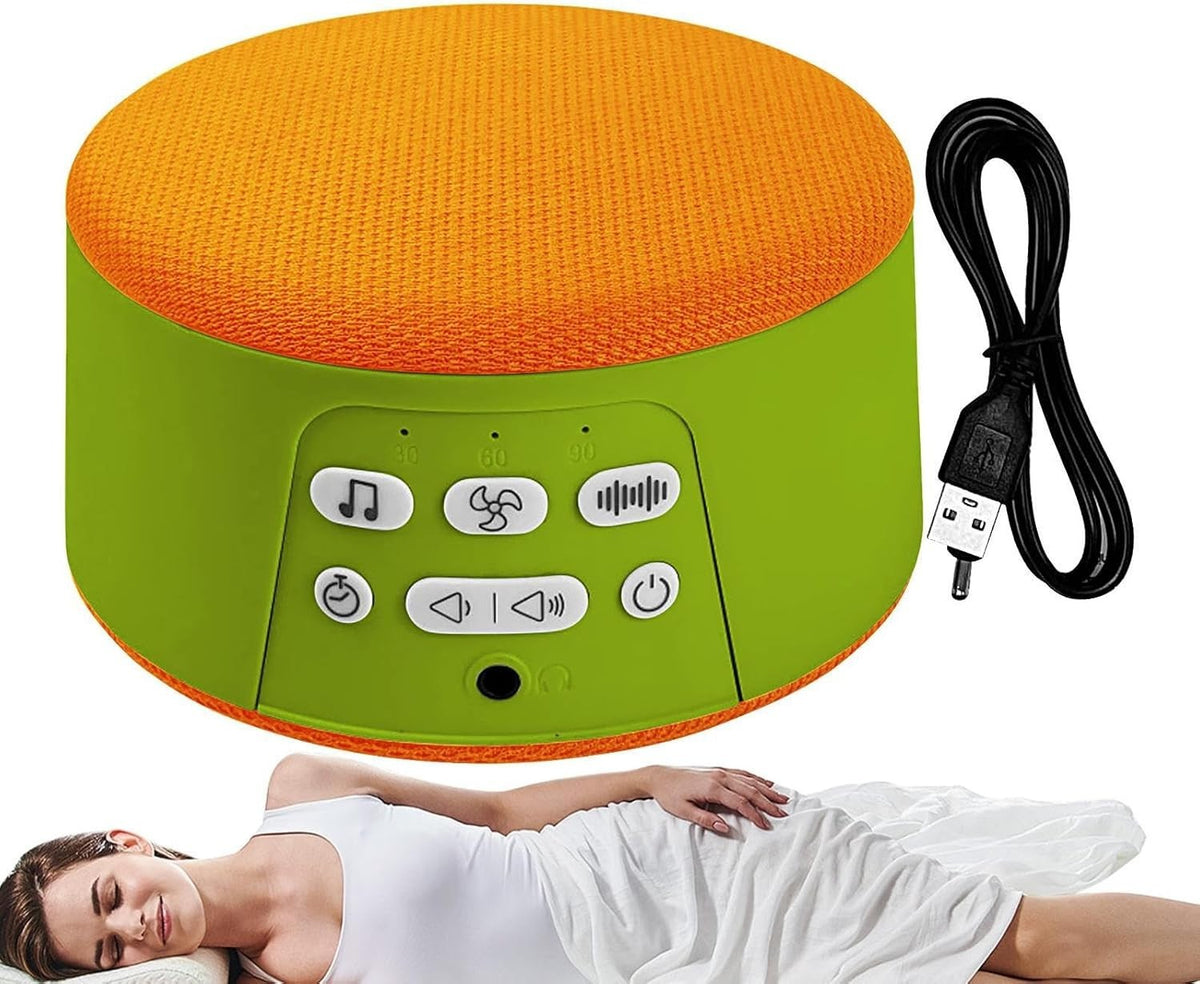 White Noise Machine for Sleep - Portable Rechargeable Sound Soother with Timer
