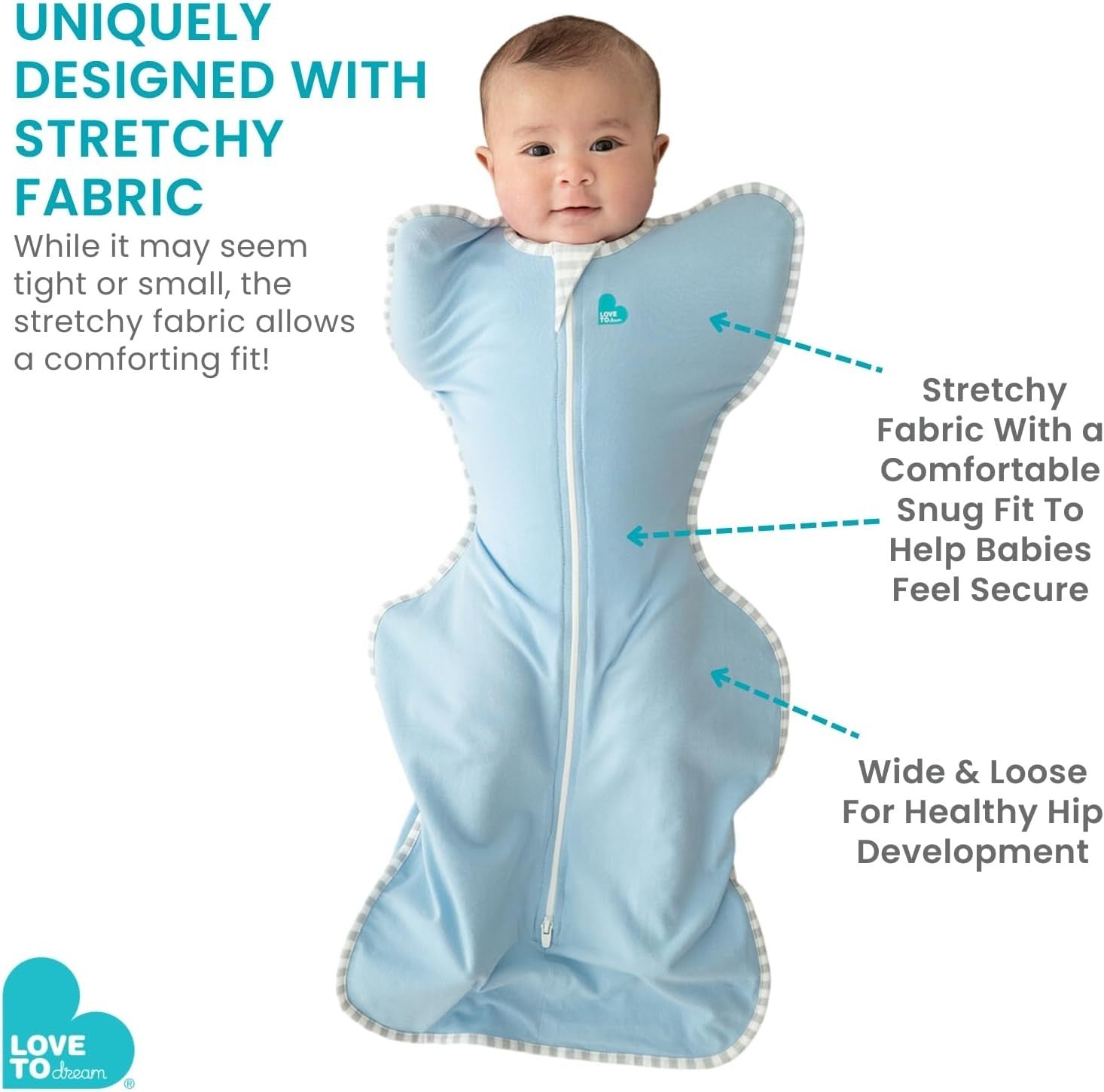 Baby Swaddle Sleep Sack 2.5 TOG Medium 6-8.5kg Arms-Up Cozy