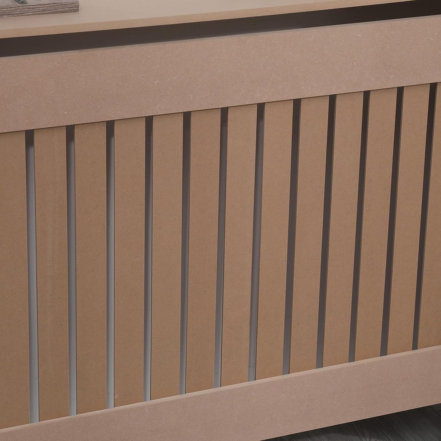 Medium Unfinished Radiator Cover | MDF Vertical Slat Cabinet – Minimalist Design