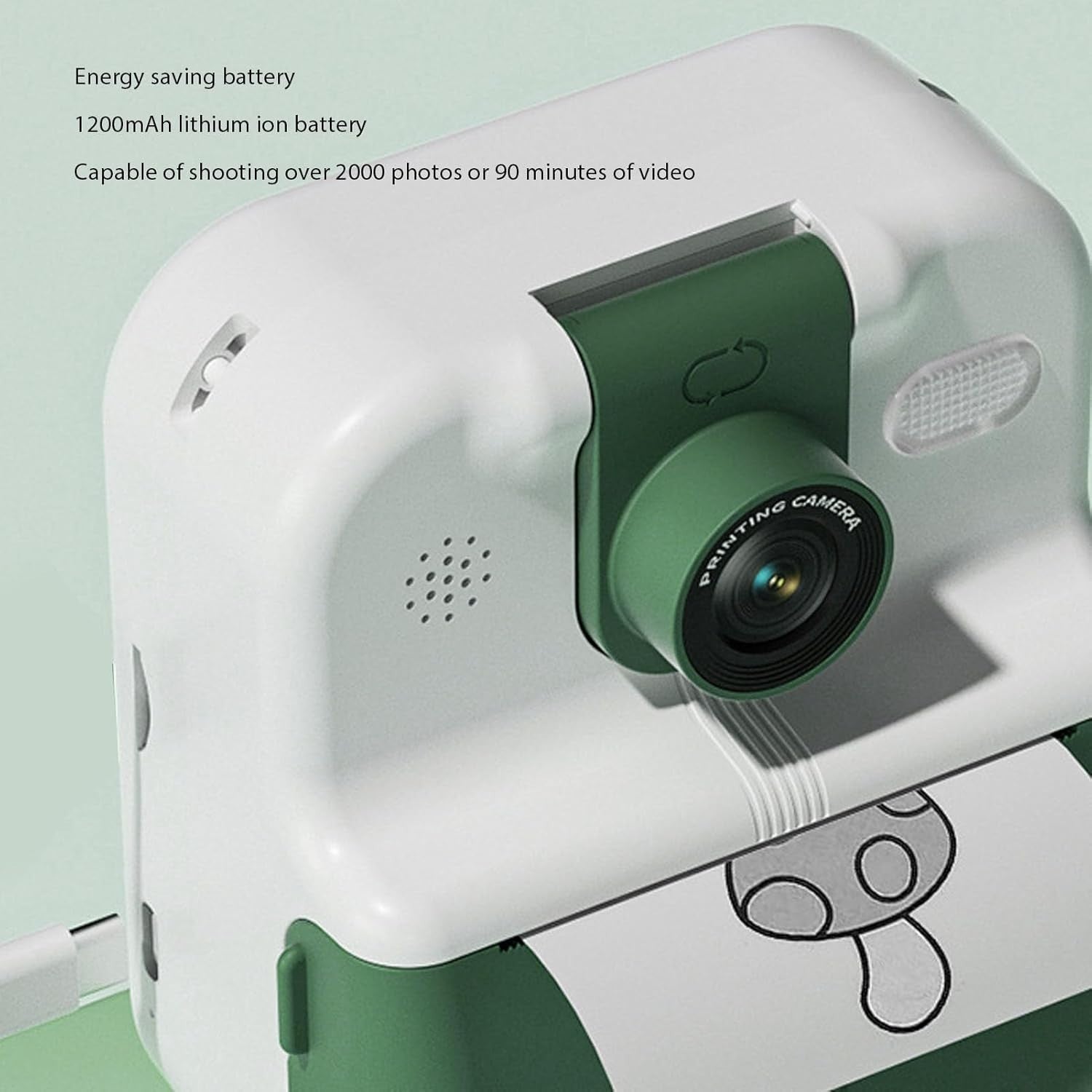 48MP Instant Print Camera 1080P HD Video Rotating Lens App Printing