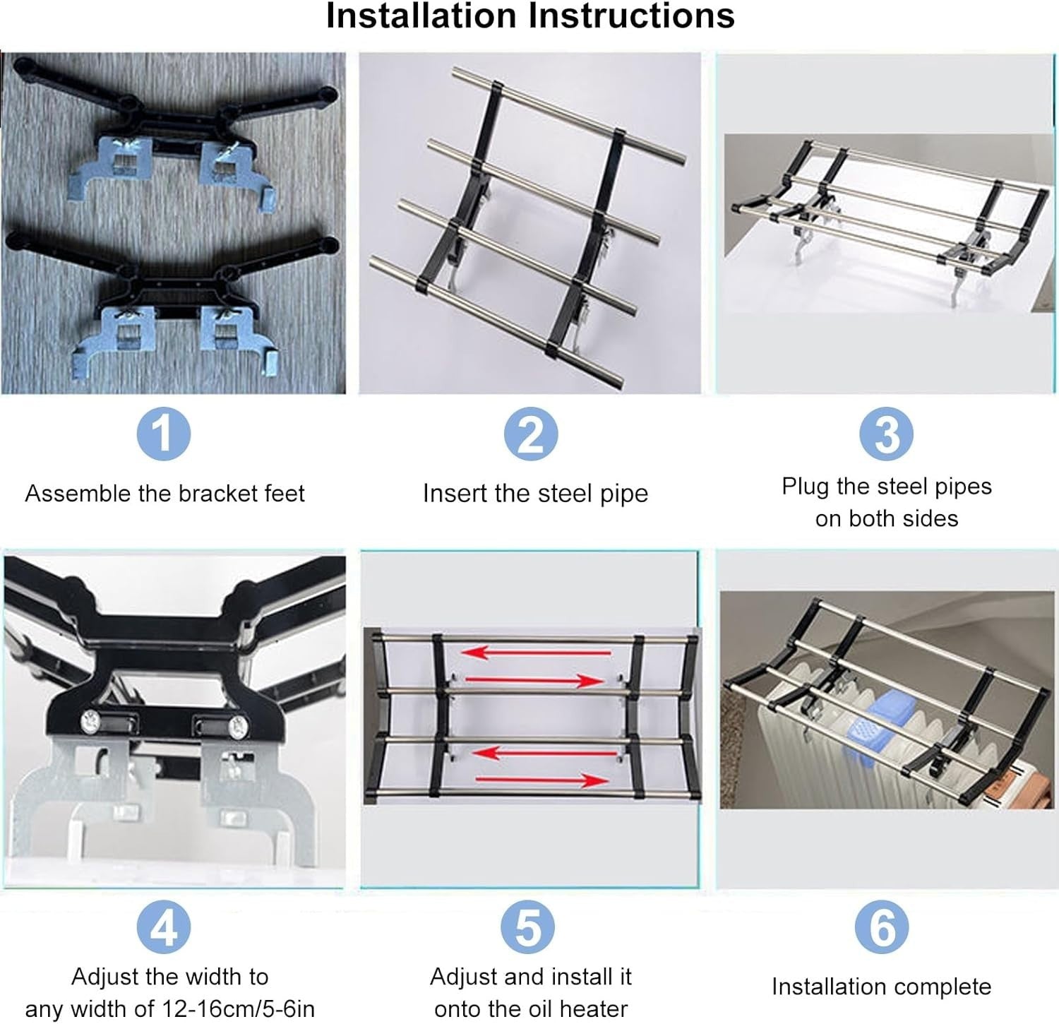 Oil Radiator Clothes Drying Rack with Water Tank – Adjustable Indoor Dryer 35cm