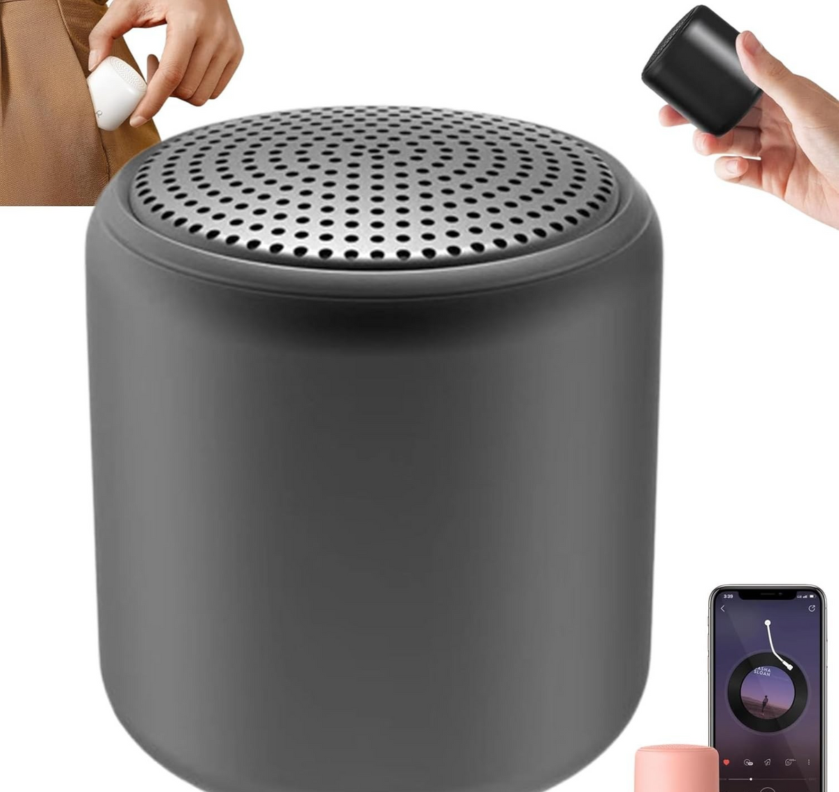 Portable White Noise Sound Machine Bluetooth Travel Speaker diamond black