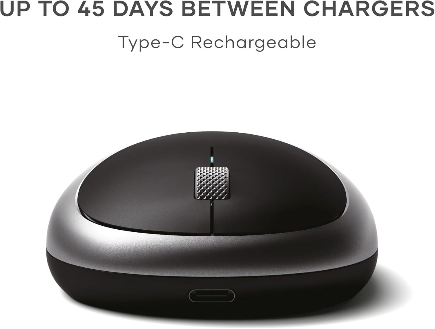 Wireless Bluetooth Mouse USB-C Rechargeable Slim Aluminium Quiet Clicks