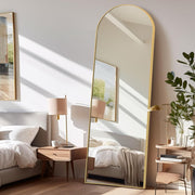 Gold Arch Full Length Mirror 147x44cm Wall Leaning Dressing Mirror