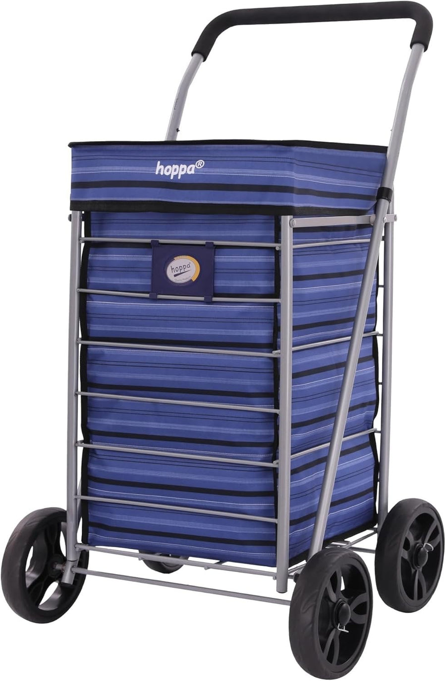 Lightweight 4 Wheel Shopping Trolley 75.6L Foldable Push Pull Bag