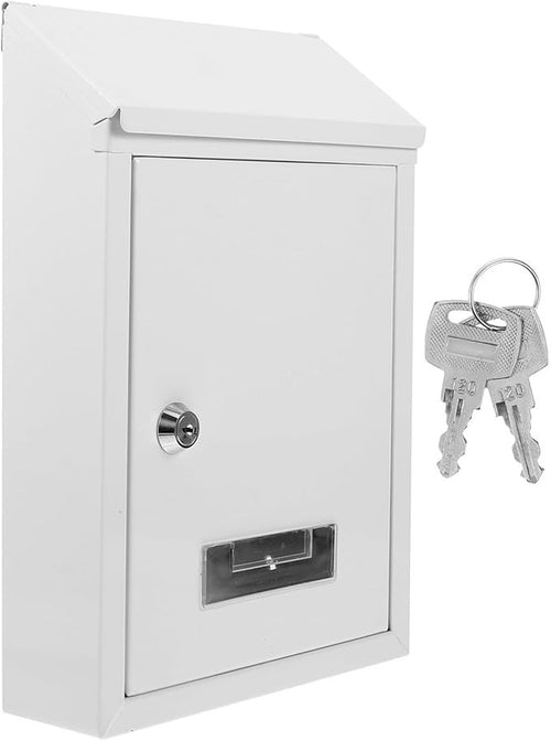 Lockable Vintage Wall Mount Mailbox – Rainproof Iron Post Box for Home & Garden