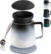 500ml Tea Mug with Infuser & Lid Porcelain Loose Leaf Tea Cup White
