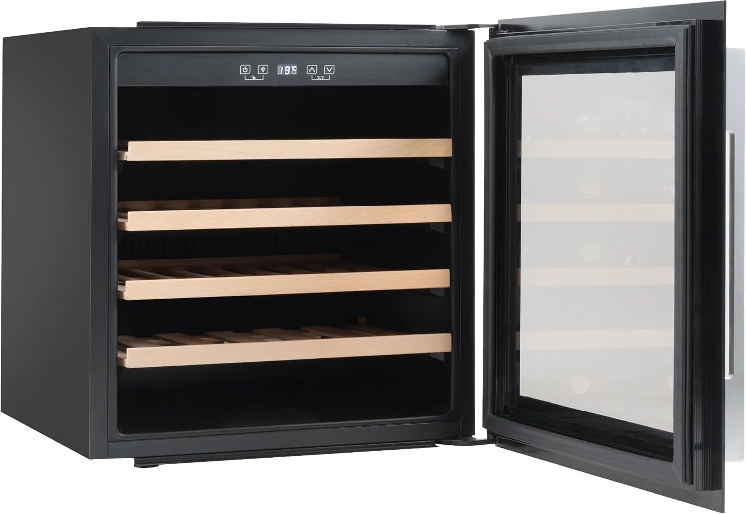 Built In Wine Cooler 36 Bottle Glass Door LED Touch Control Black 60cm