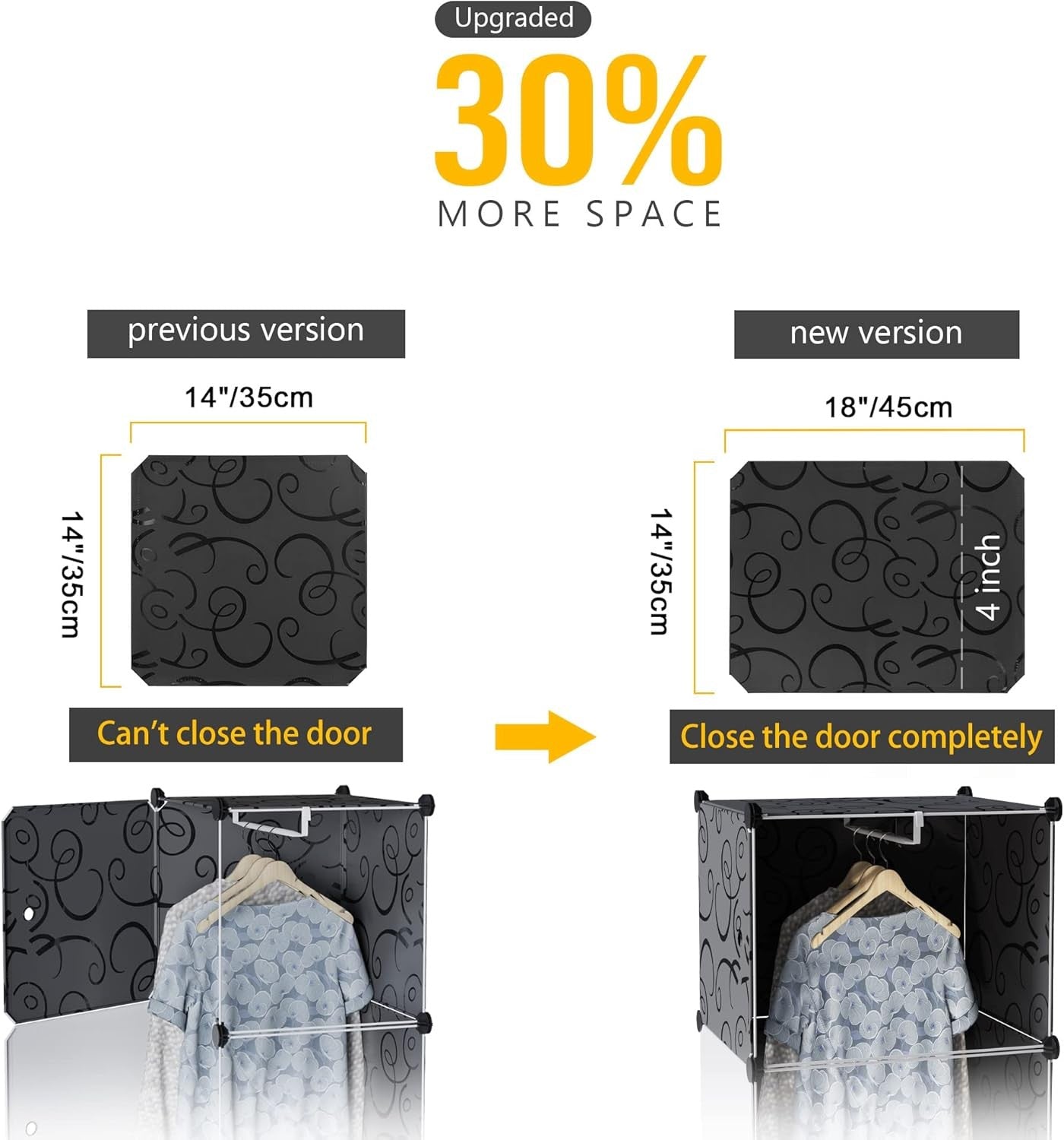 20 Cube Modular Wardrobe Closet Black & White Portable Storage Organizer