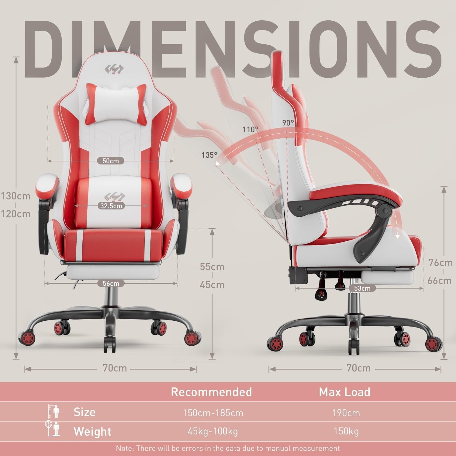 Massage Gaming Chair Recliner w/ Footrest Ergonomic Lumbar