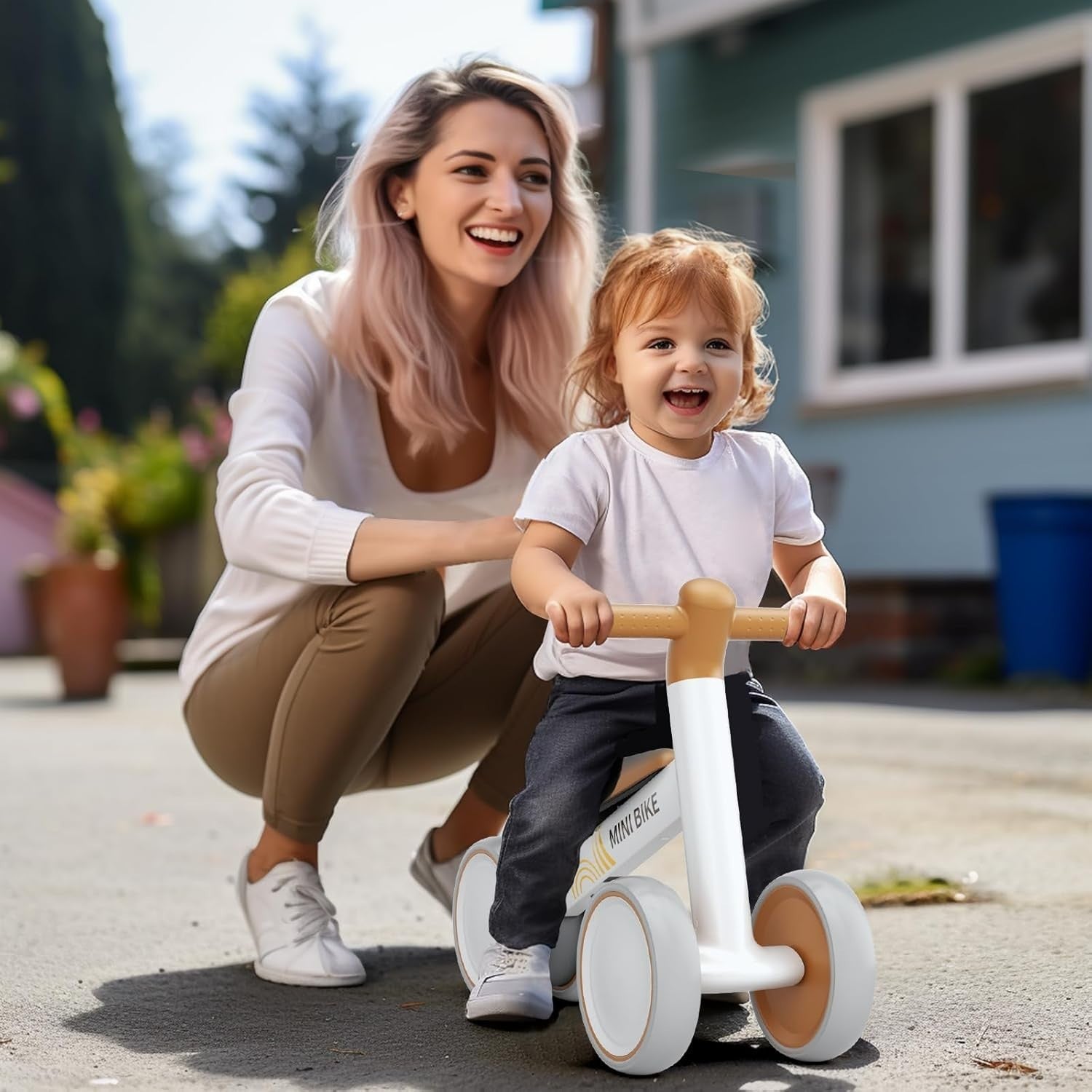 Baby Balance Bike First Ride On Toy Toddler Walker 10-24 Months Brown