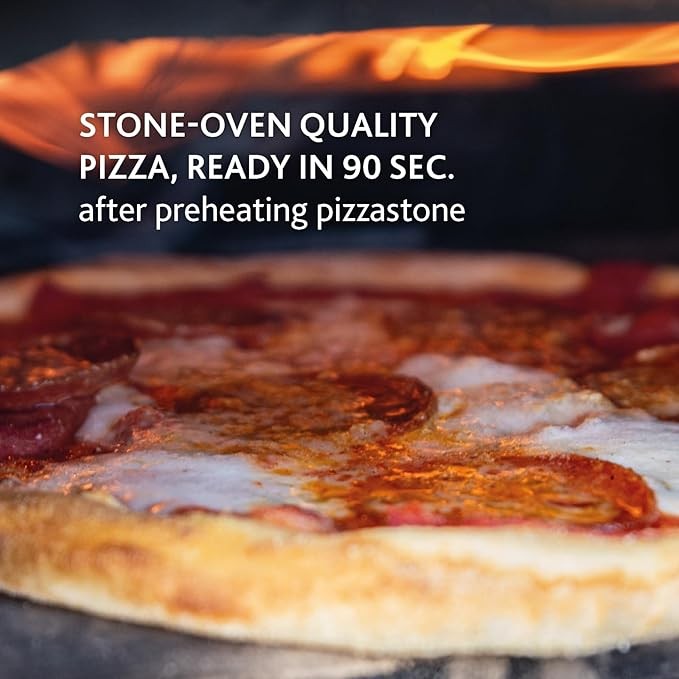 Portable Wood Pellet Pizza Oven 13” Outdoor Stone Grill 400°C Fast Baking