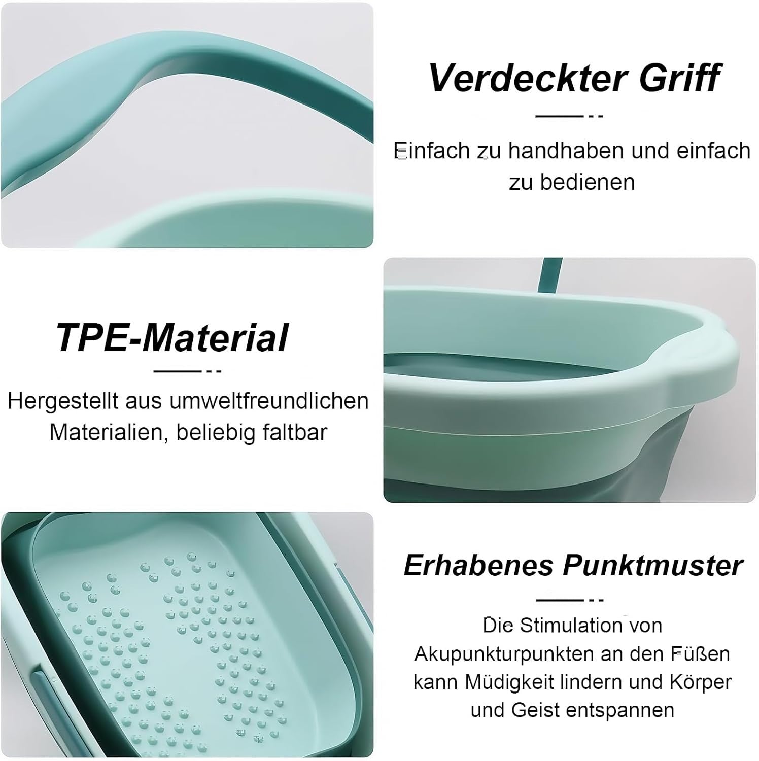 Portable Foot Bath Massage Soak Bucket Folding Large Capacity Travel