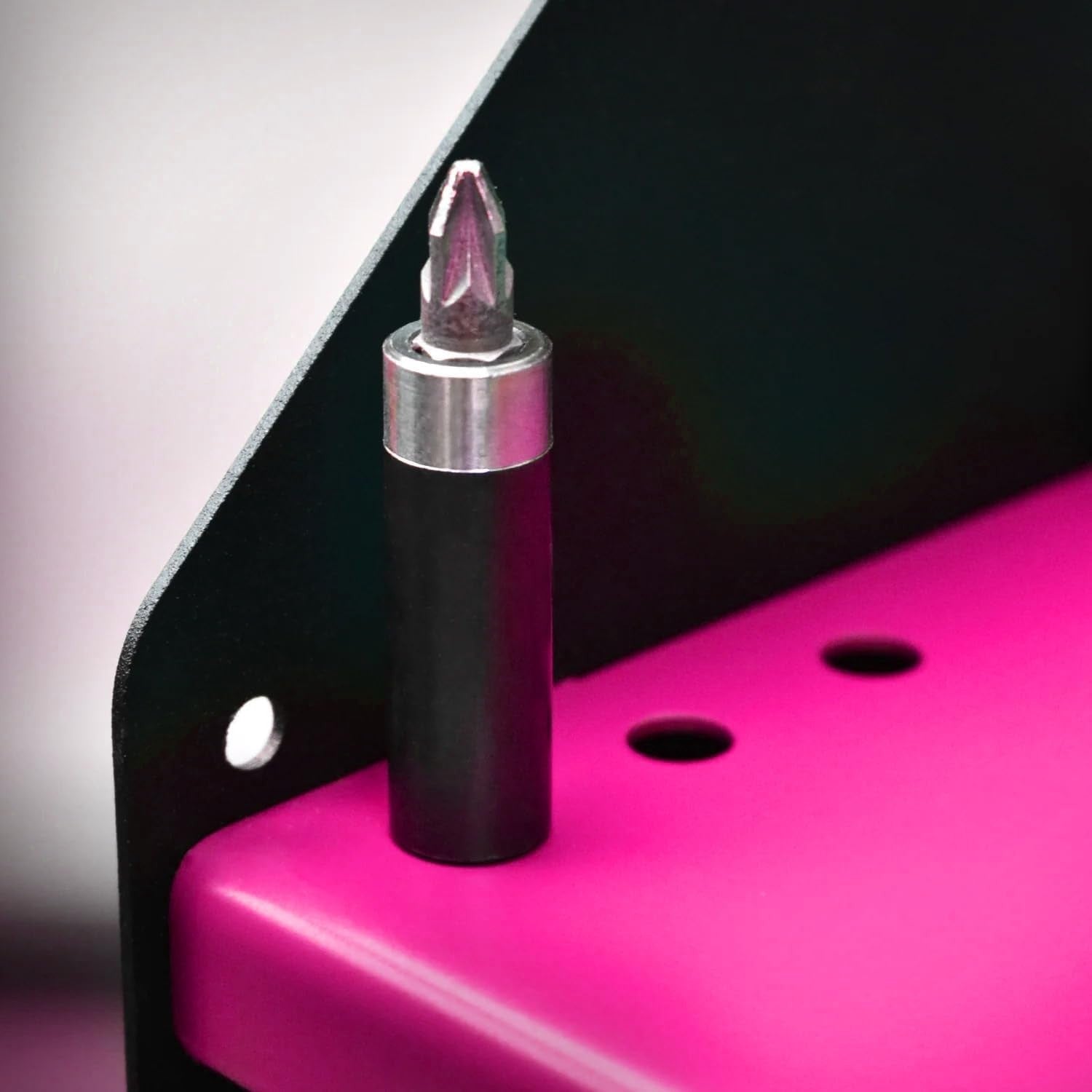 Wall-Mount Drill Storage Rack Pink 23D x 39.5W x 30.5H cm