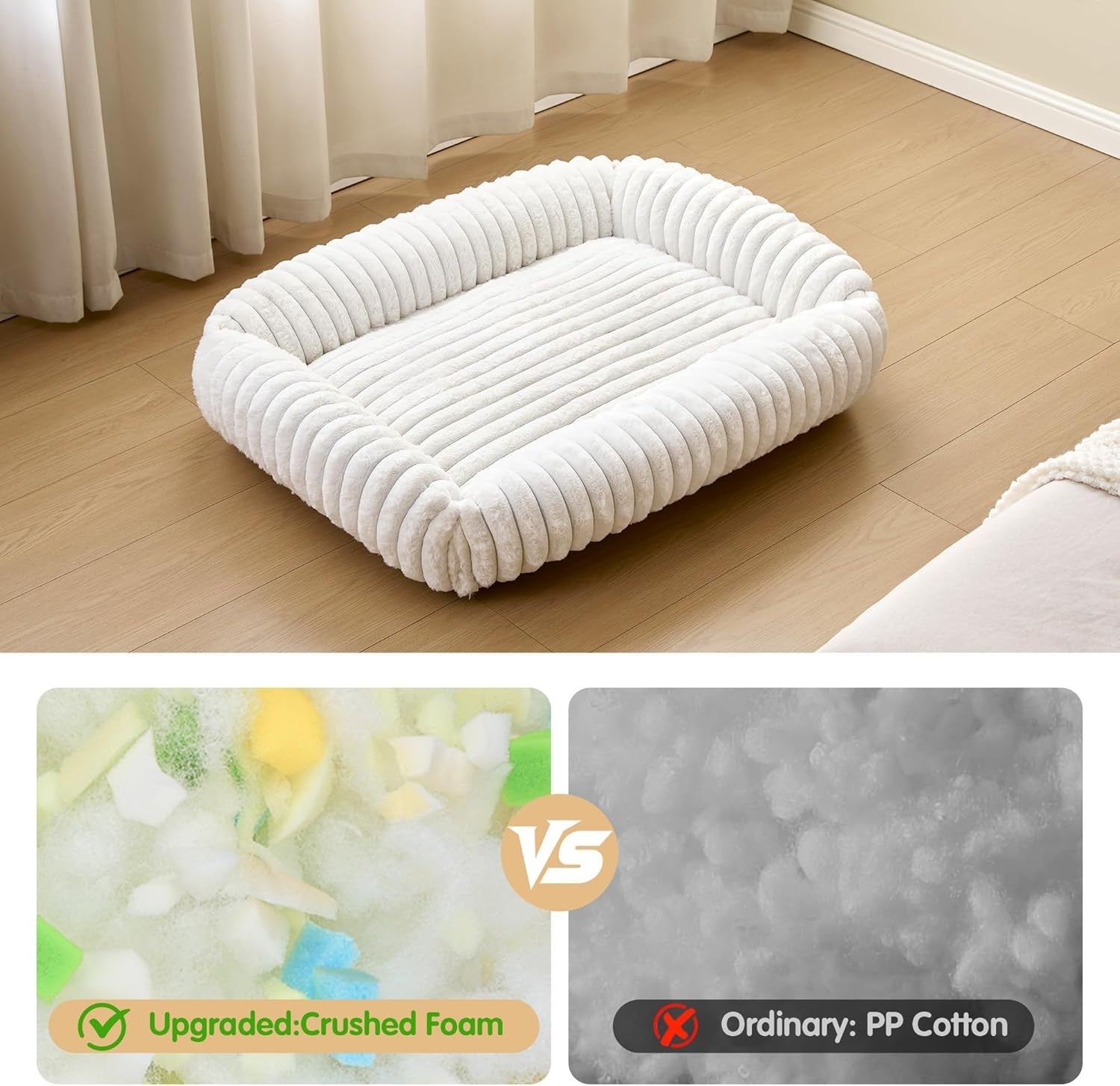 XL Orthopedic Dog Bed 35x25in Washable Furry Sofa