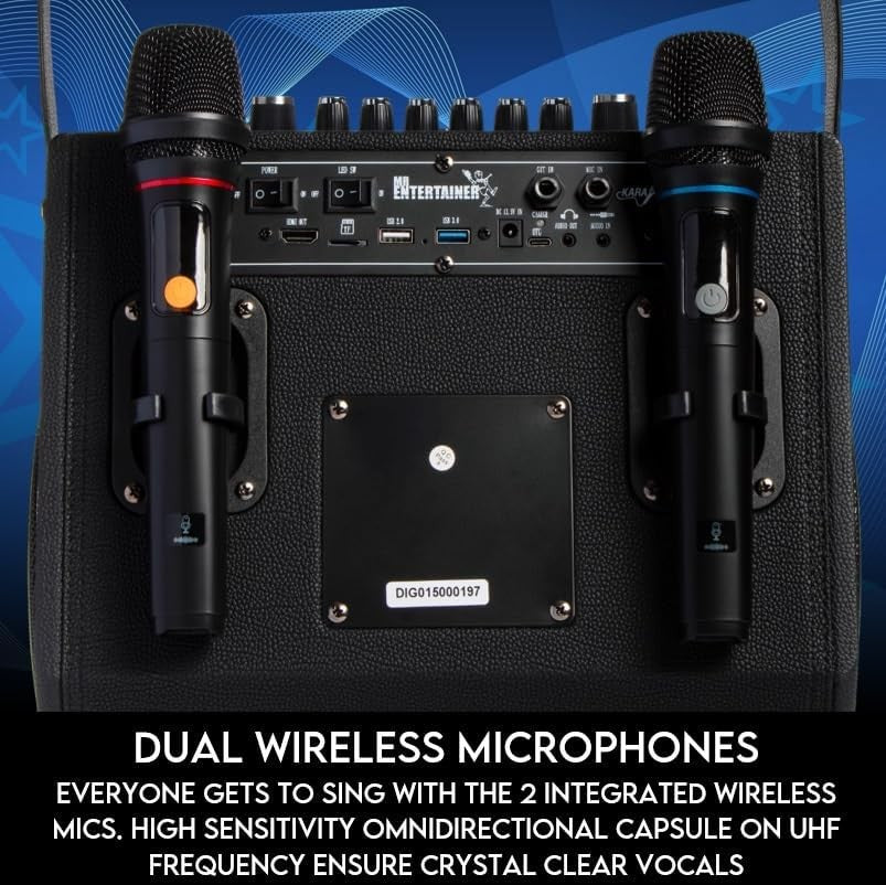 Smart Touch Screen Karaoke Machine with 2 Wireless Mics