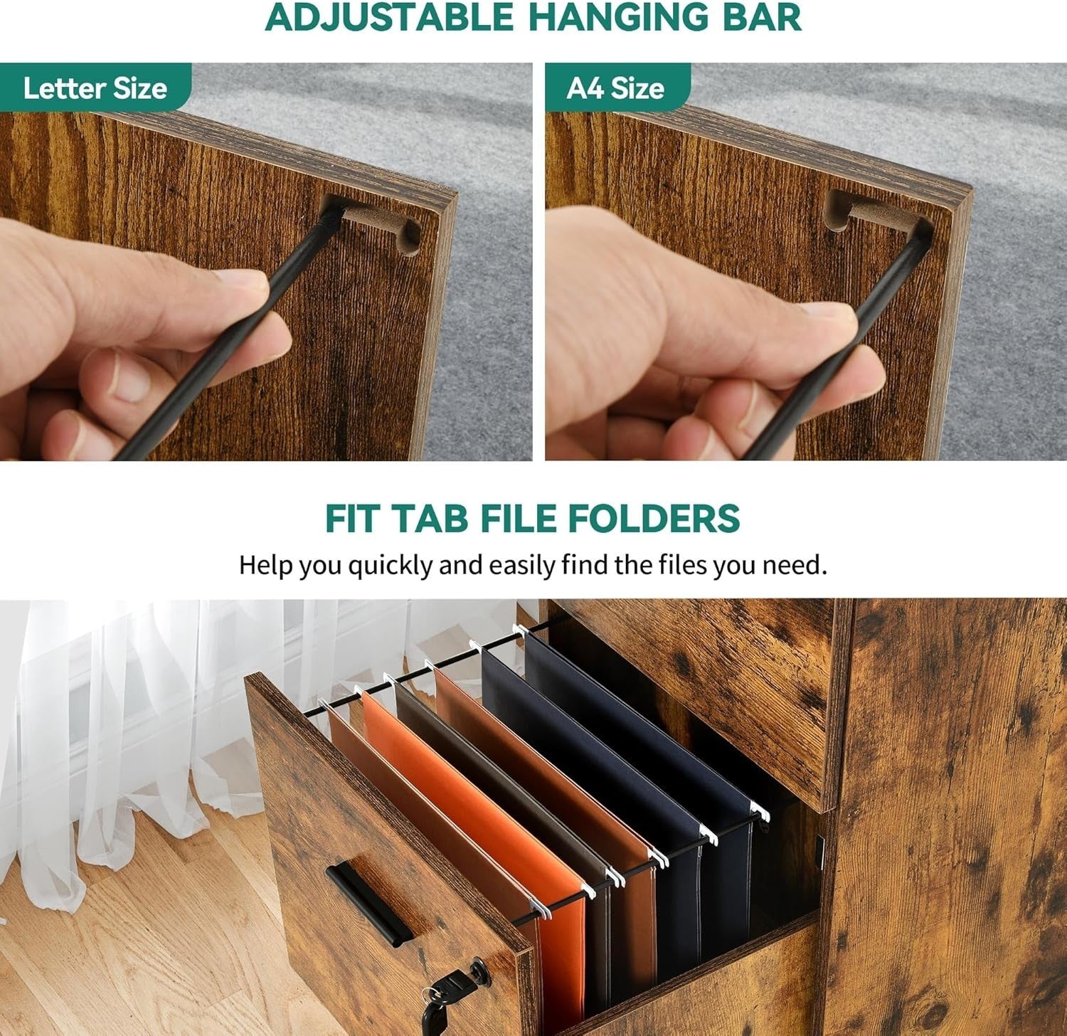 Tall Locking File Cabinet 4 Drawer A4 Letter Vertical Storage Unit