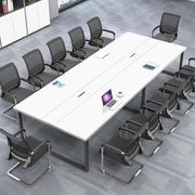 White Conference Table 240cm w/ Metal Frame & Scratch-Resistant Office Top