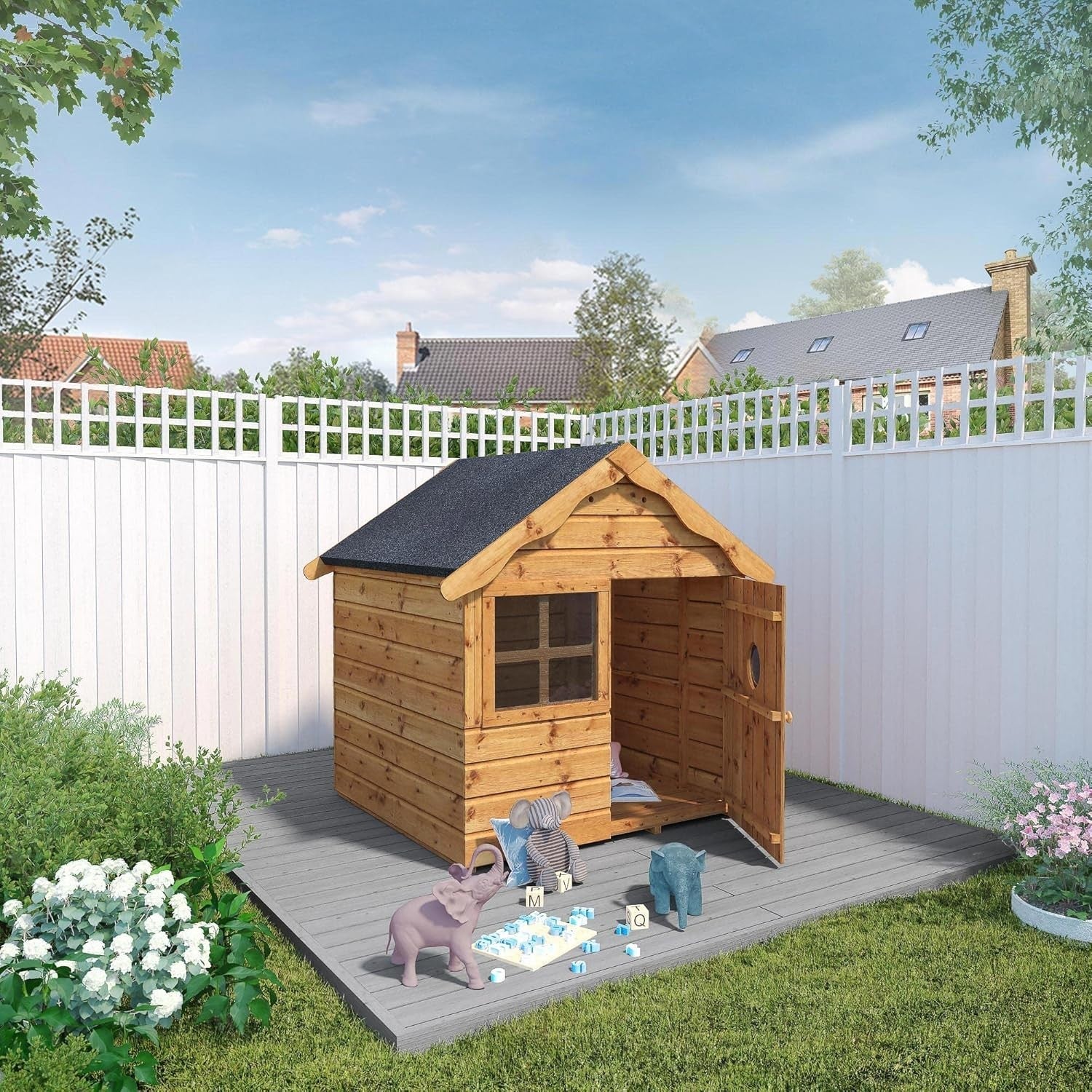 4x4 Wooden Kids Playhouse Shiplap Garden Wendy House Tongue Groove