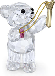 Crystal Bear Sending Love Figurine 💖 Pink Heart & Gold Slingshot Collectable