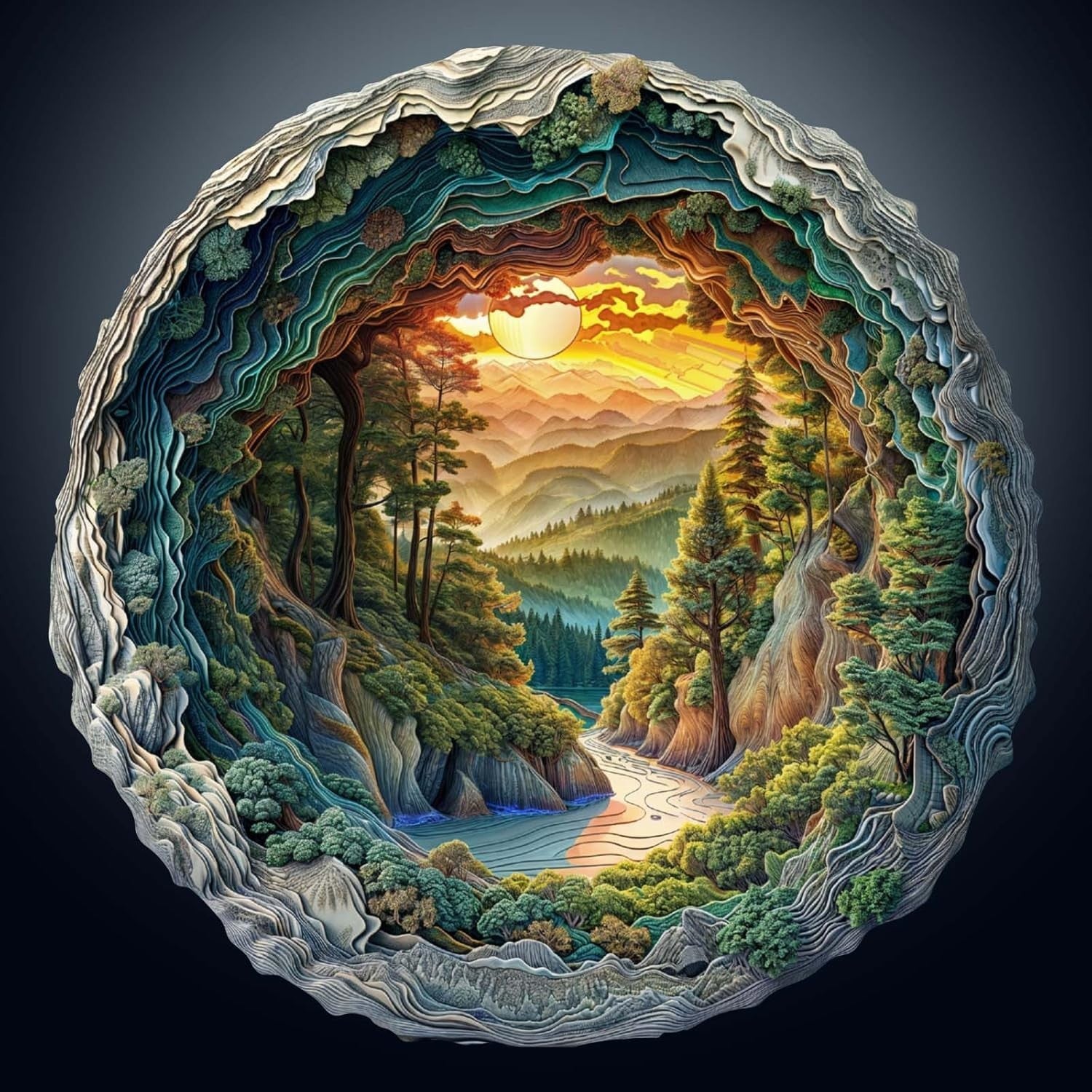 300PCS Wooden Jigsaw Puzzle Cave Forest Animal Shapes Gift Box Set