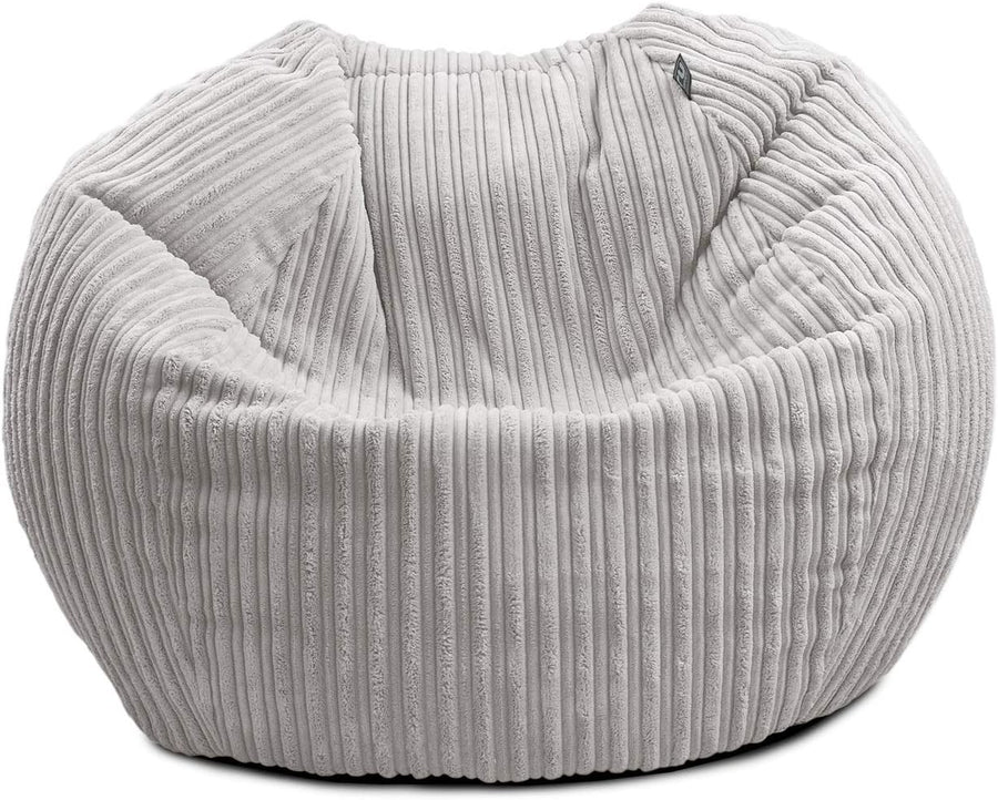 Kids Corduroy Bean Bag Chair Grey Mini Slouch Seat 60x80cm Washable